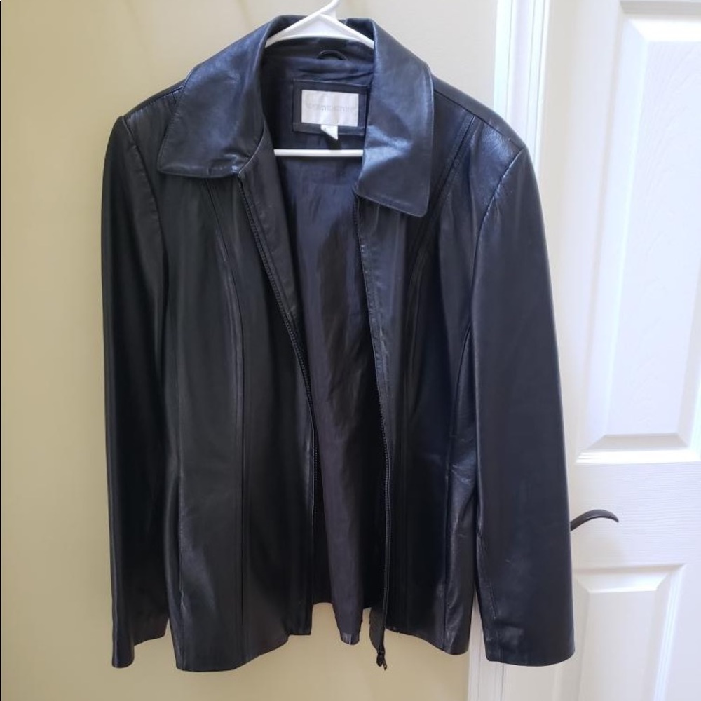 Wothington Black Leather Jacket